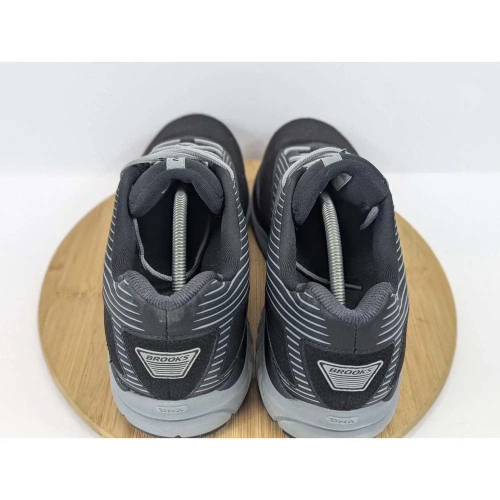 Brooks Mens 12.5 2E Wide Shoes Addiction Walker Black Suede Gray Walking Sneaker